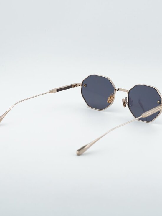 Valentino V-STUD VLS-122A Sunglasses Gold Geometric Frame,Dark Grey AR Lenses